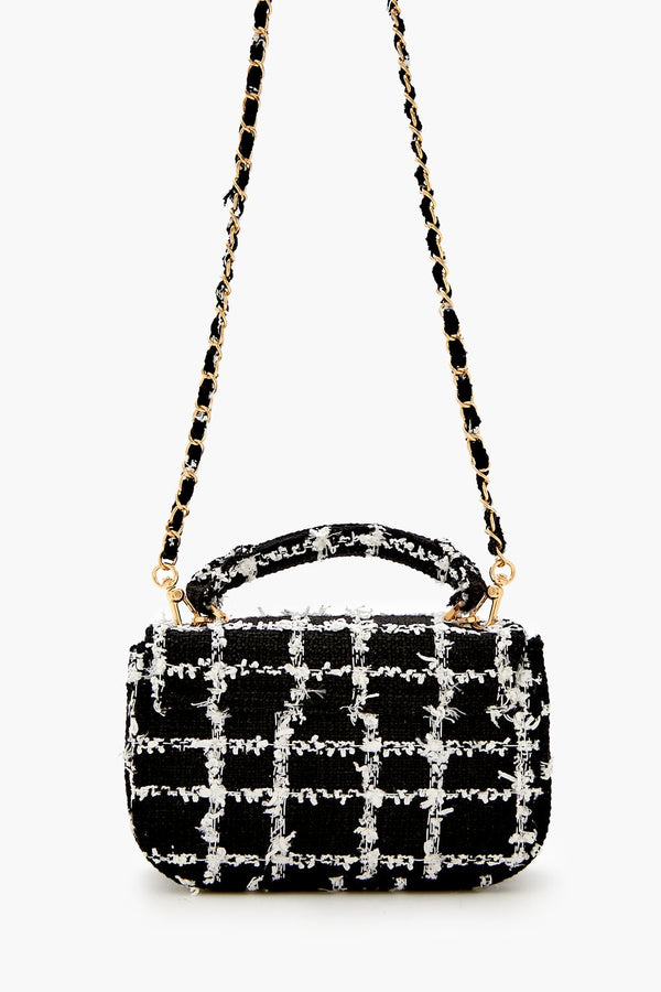 Forever 21 Tweed Grid Crossbody Bag