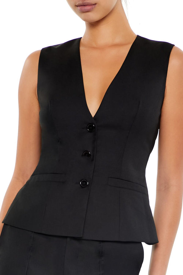 Forever 21 Twill Cutout Vest & Pants Set