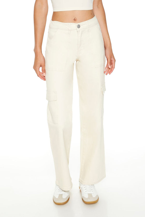 Forever 21 Twill Low-Rise Cargo Pants