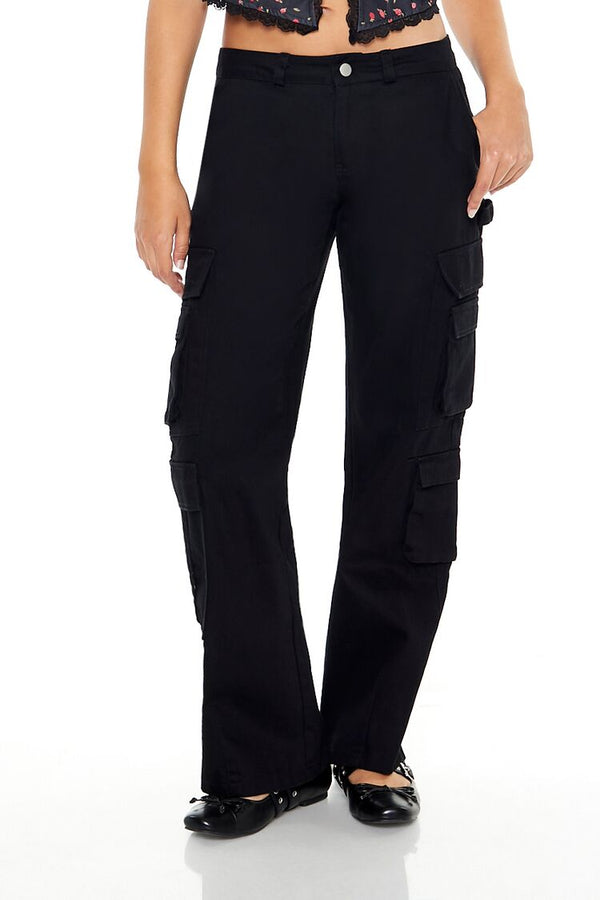 Forever 21 Twill-Low-Rise Cargo Pants