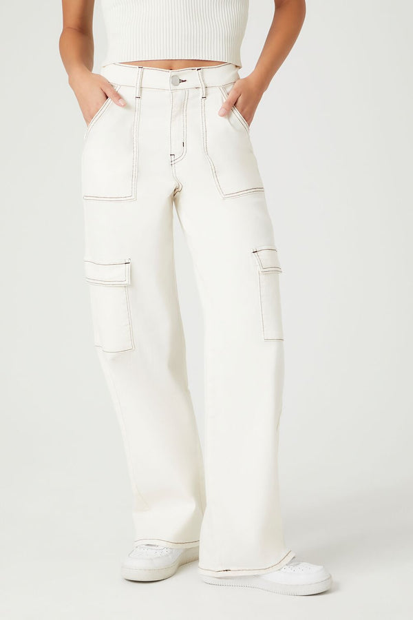 Forever 21 Twill Straight-Leg Cargo Pants