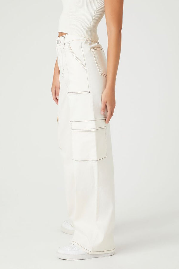 Forever 21 Twill Straight-Leg Cargo Pants