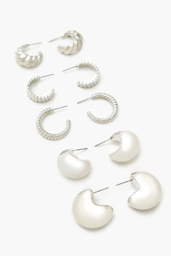 Forever 21 Twisted & Etched Hoop Earring Set
