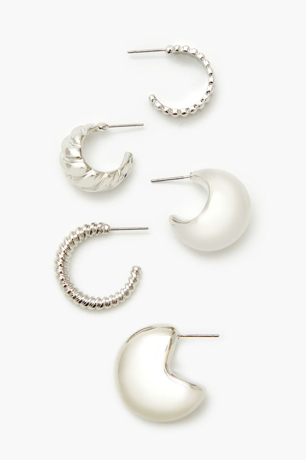 Forever 21 Twisted & Etched Hoop Earring Set