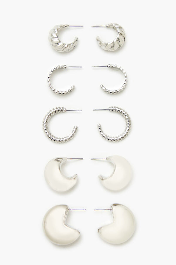 forever 21 Twisted & Etched Hoop Earring Set