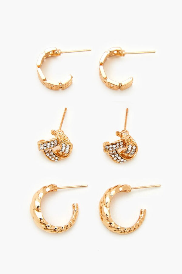 forever 21 Twisted Stud & Hoop Earring Set