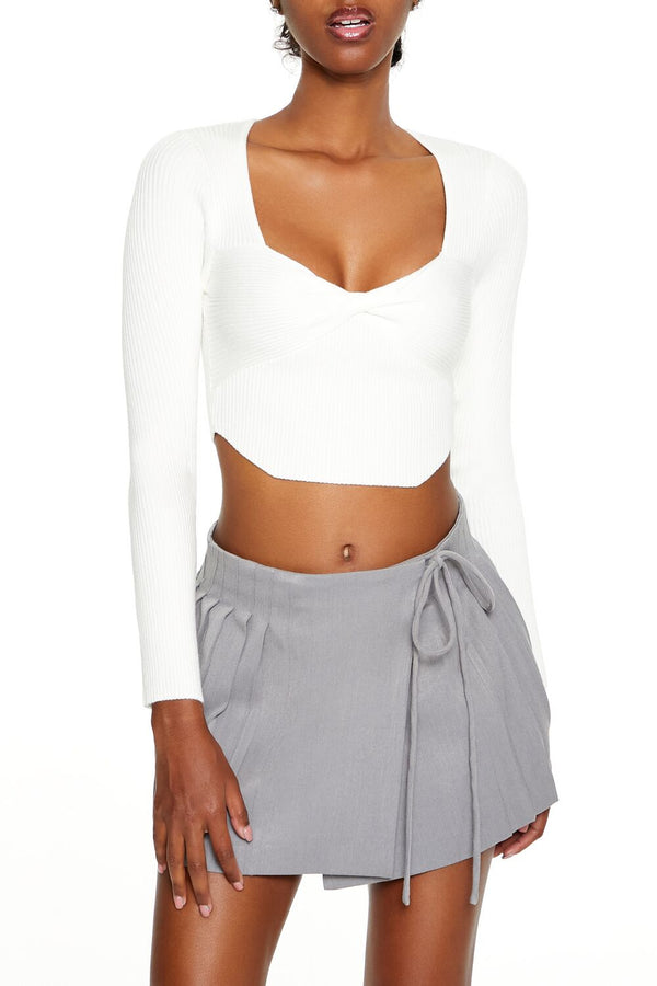 forever 21 Twisted Sweater-Knit Crop Top