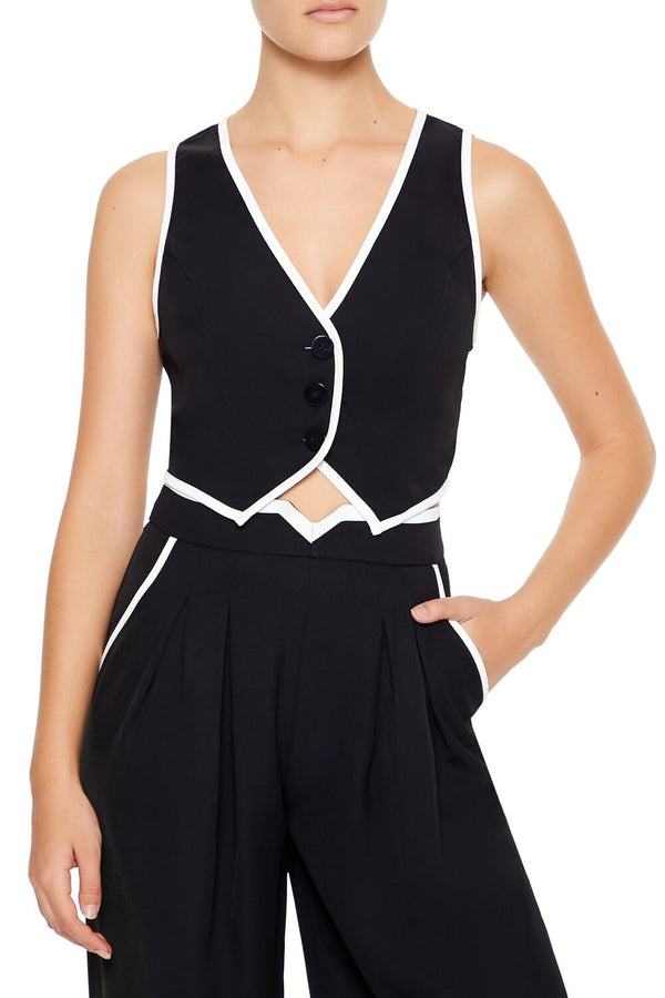 Forever 21 Two-Tone Vest & High-Rise Pants Set