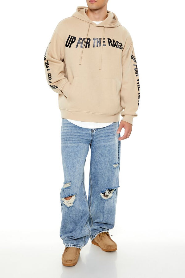 Forever 21 Up For The Rage Glitter Graphic Hoodie