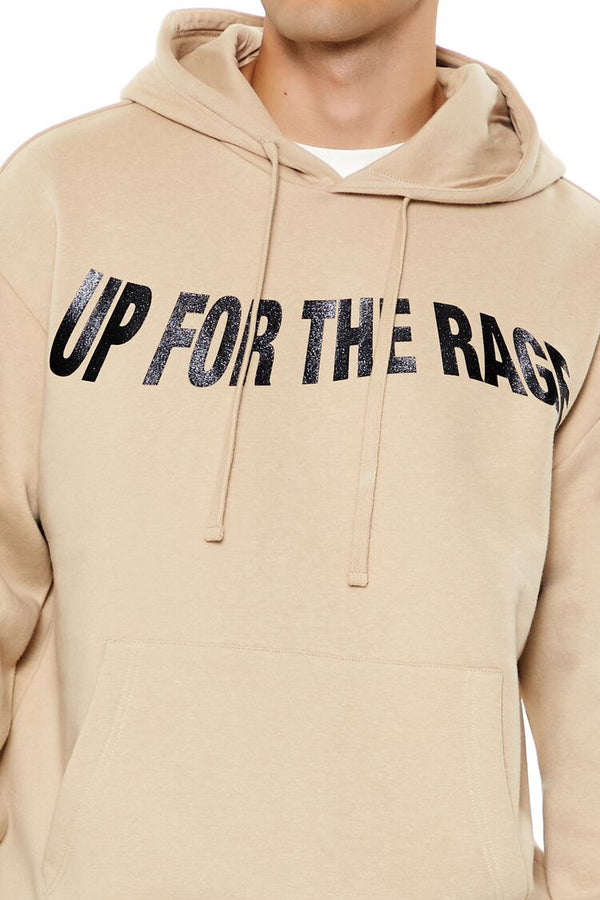Forever 21 Up For The Rage Glitter Graphic Hoodie