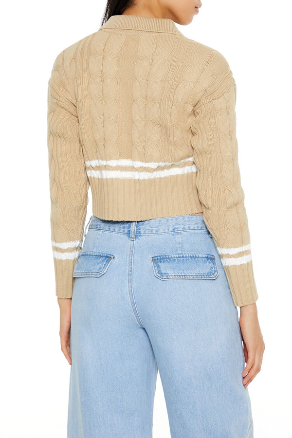 Forever 21 Varsity-Striped Cardigan Sweater