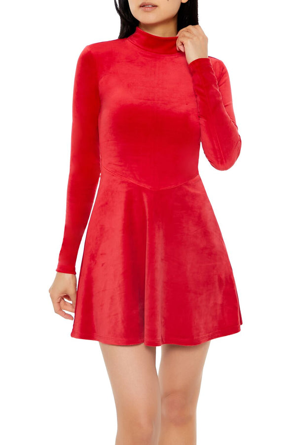 Forever 21 Velour Skater Mini Dress
