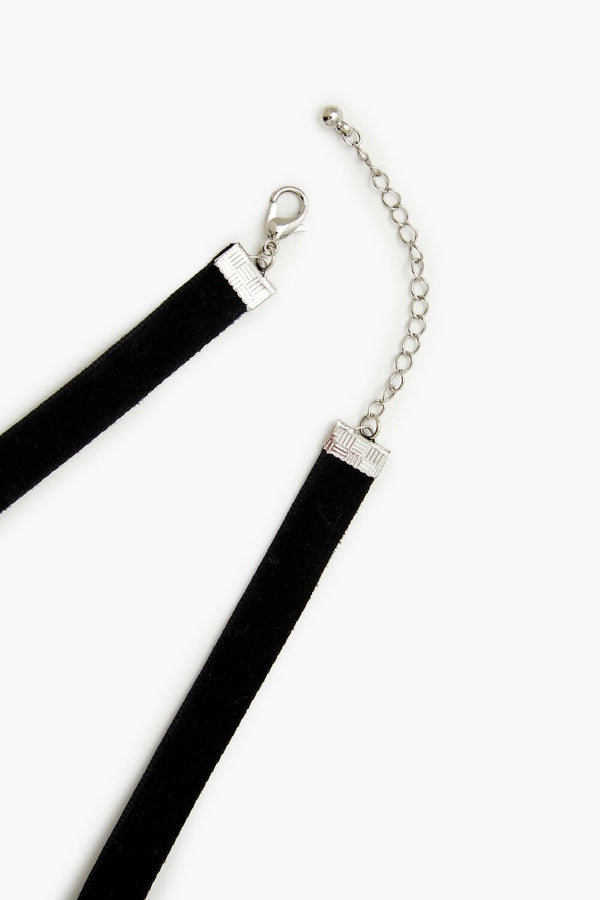 Forever 21 Velvet Faux Stone Cross Necklace