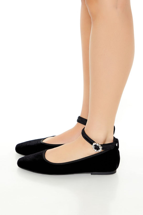 Forever 21 Velvet Mary Jane Ballet Flats
