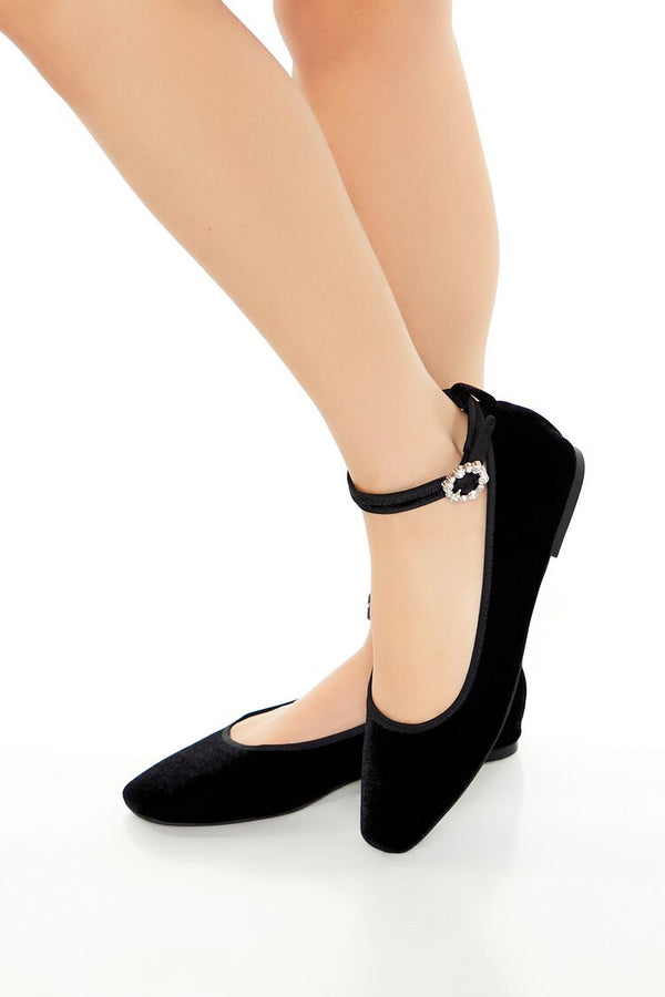 forever 21 Velvet Mary Jane Ballet Flats