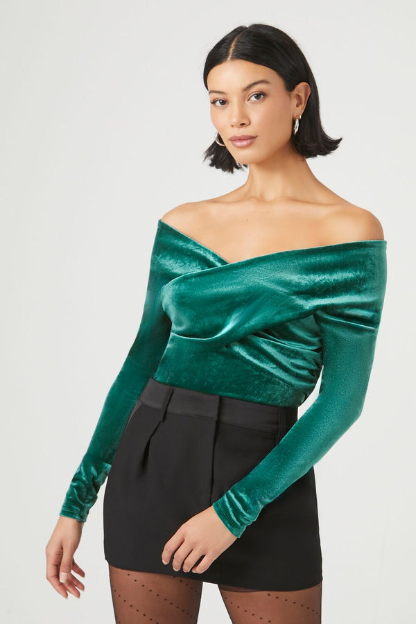 forever 21 Velvet Off-the-Shoulder Top