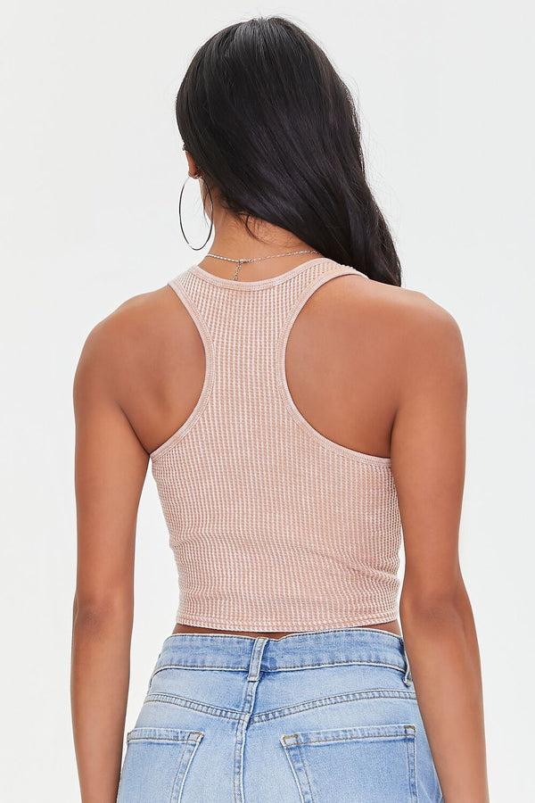 Forever 21 Waffle Knit Cropped Tank Top