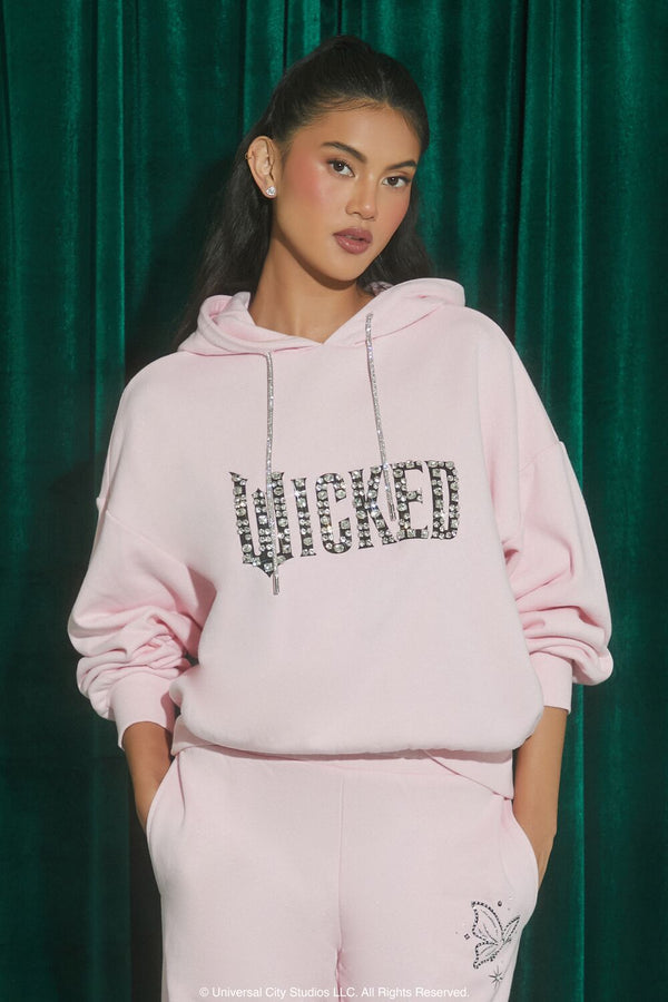 forever 21 Wicked Faux Gem Fleece Hoodie