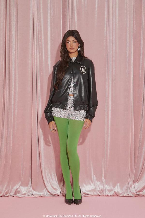 Forever 21 Wicked Rhinestone Faux Leather Jacket