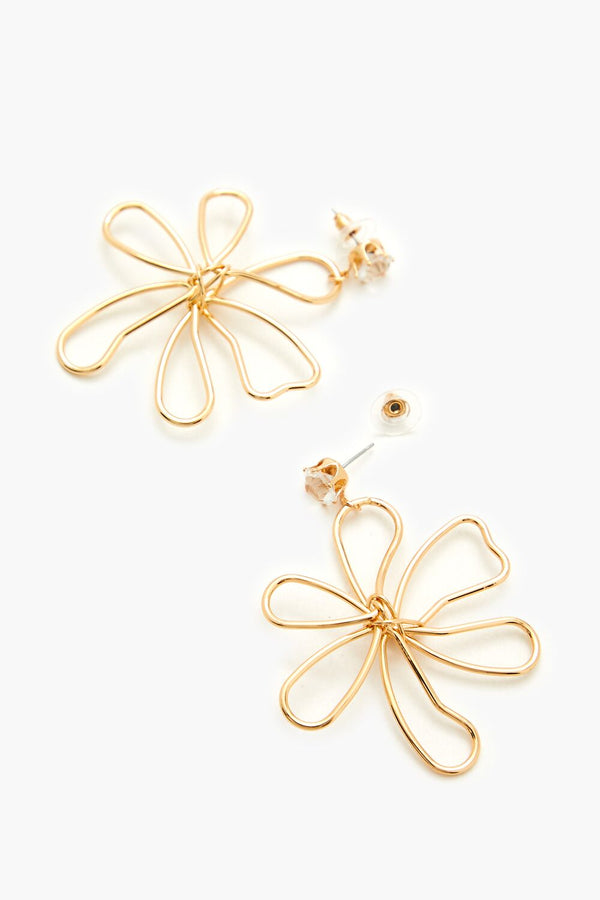 Forever 21 Wire Flower Drop Earrings