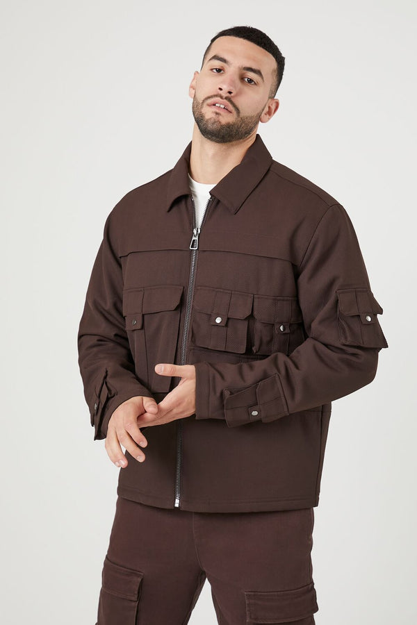 forever 21 Zip-Up Cargo Trucker Jacket