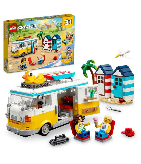 forever 21 LEGO® Creator Beach Camper Van 31138 Building Toy Set (556 Pieces)
