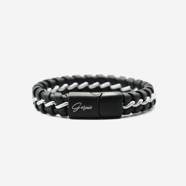 forever 21 Men's Genuine Leather Braided Santa Monica Bracelet