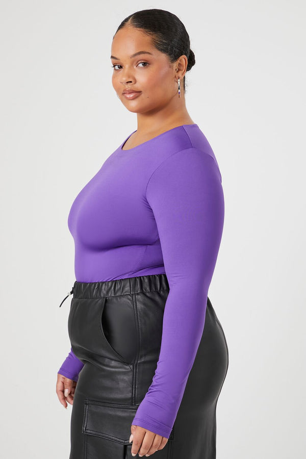 Forever 21 Plus Size Contour Sculpt Long-Sleeve Bodysuit