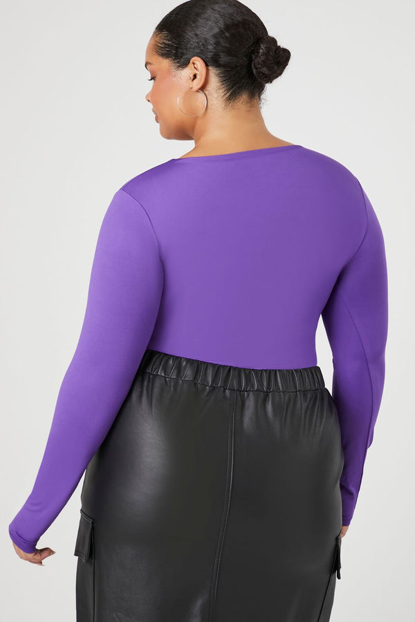 Forever 21 Plus Size Contour Sculpt Long-Sleeve Bodysuit