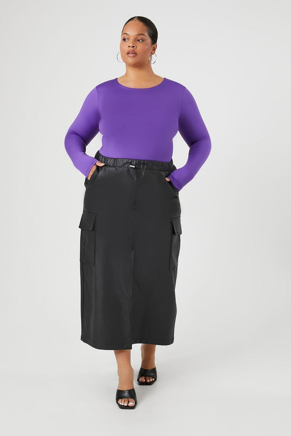 Forever 21 Plus Size Contour Sculpt Long-Sleeve Bodysuit