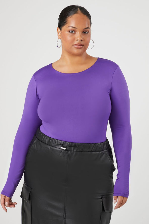 forever 21 Plus Size Contour Sculpt Long-Sleeve Bodysuit