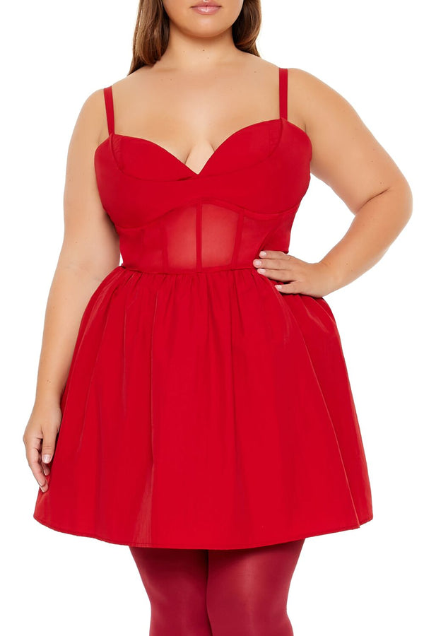 Forever 21 Plus Size Fit-and-Flare Sweetheart Mini Dress