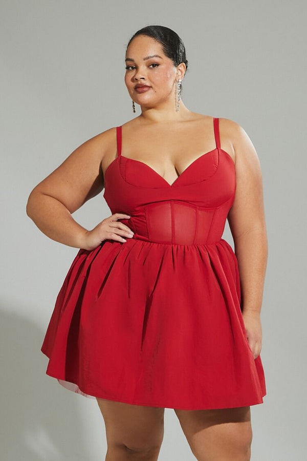 forever 21 Plus Size Fit-and-Flare Sweetheart Mini Dress