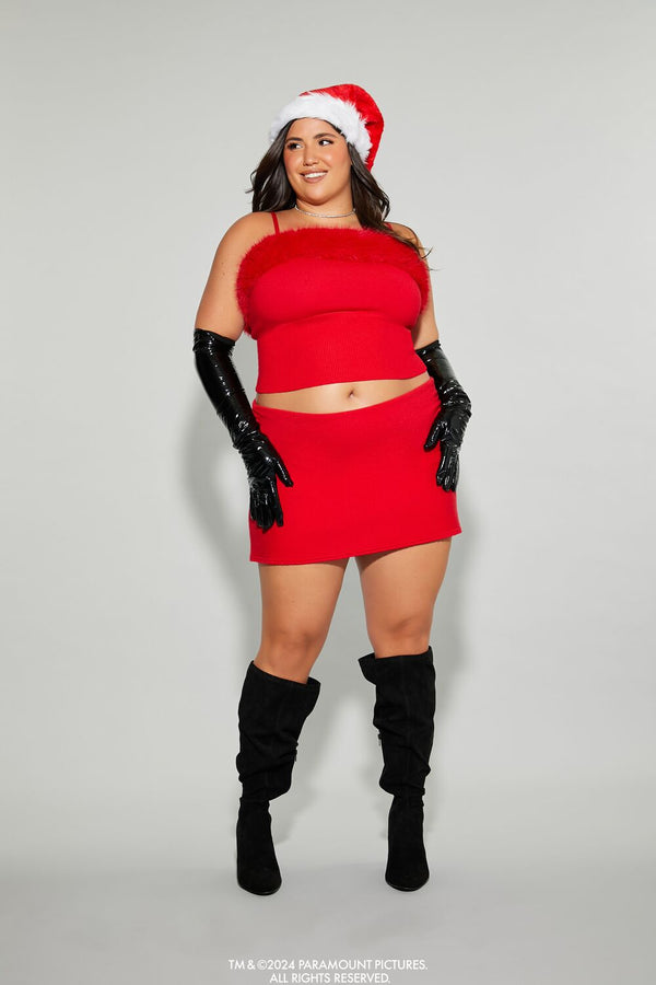 Forever 21 Plus Size Mean Girls Faux Fur Sweater-Knit Cami