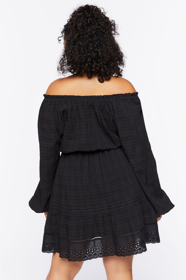 Forever 21 Plus Size Off-the-Shoulder Peasant Mini Dress