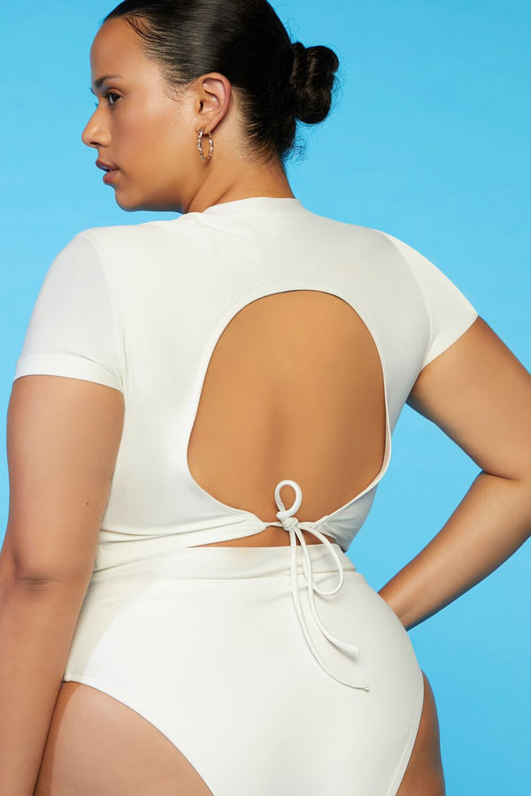 Forever 21 Plus Size Sports Illustrated Rash Guard Swim Top