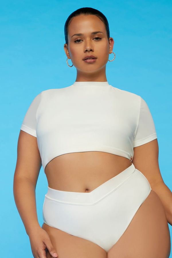 forever 21 Plus Size Sports Illustrated Rash Guard Swim Top