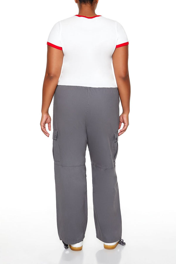 Forever 21 Plus Size Twill Cargo Wallet Chain Pants