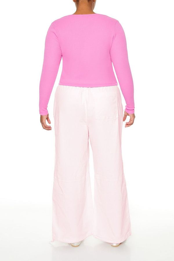 Forever 21 Plus Size Velvet Wide-Leg Drawstring Joggers