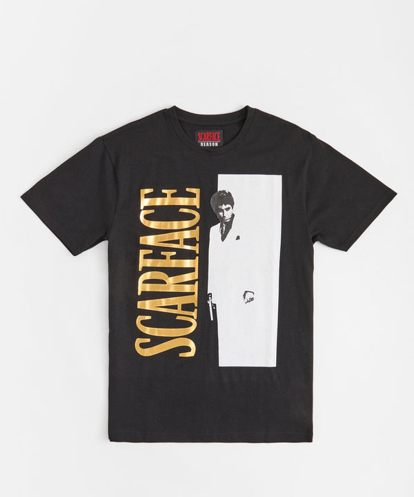 Forever 21 Scarface Gold Foil Short Sleeve Tee - Black