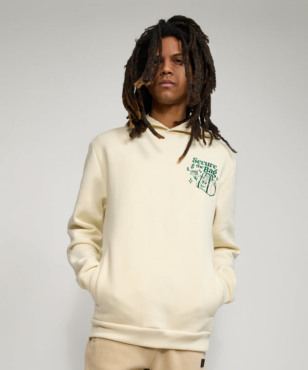 Forever 21 Secure The Bag Heavy Weight Embroidered Hoodie - Bone