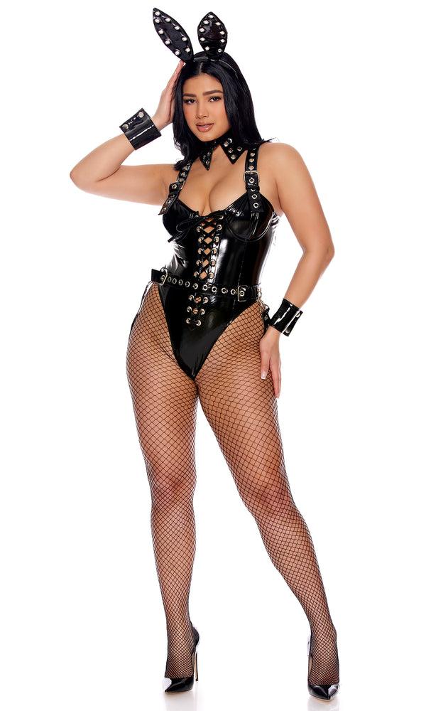 Forplay A Hole Lotta Bunny Sexy Bunny Bodysuit Costume Black