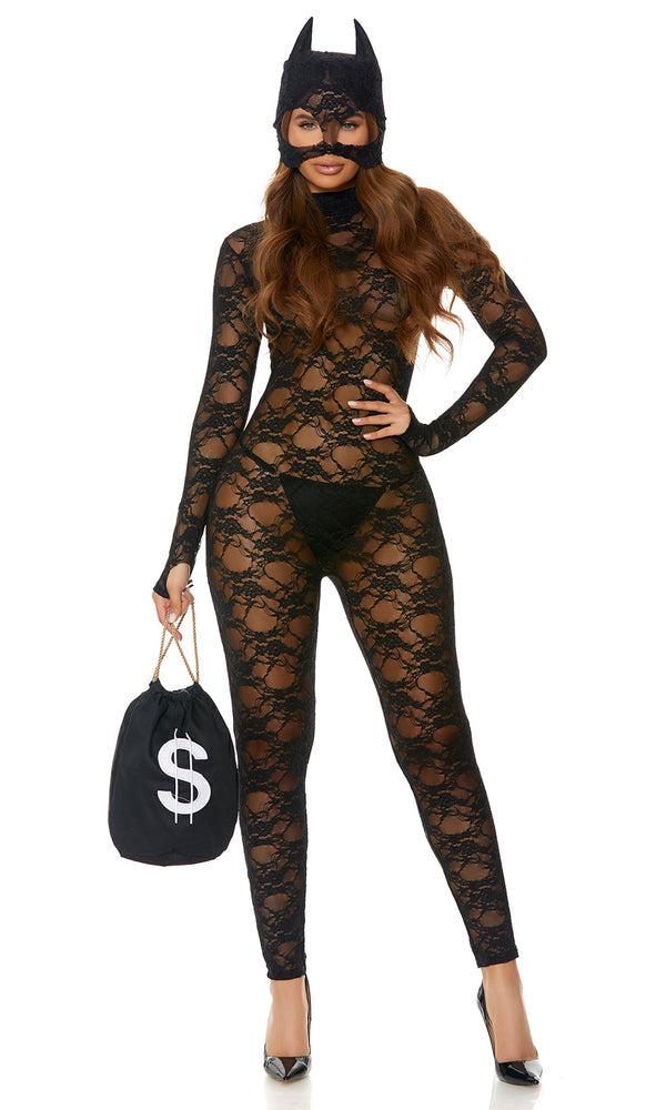 Forplay About My Money Sexy Cat Burglar Costume Black