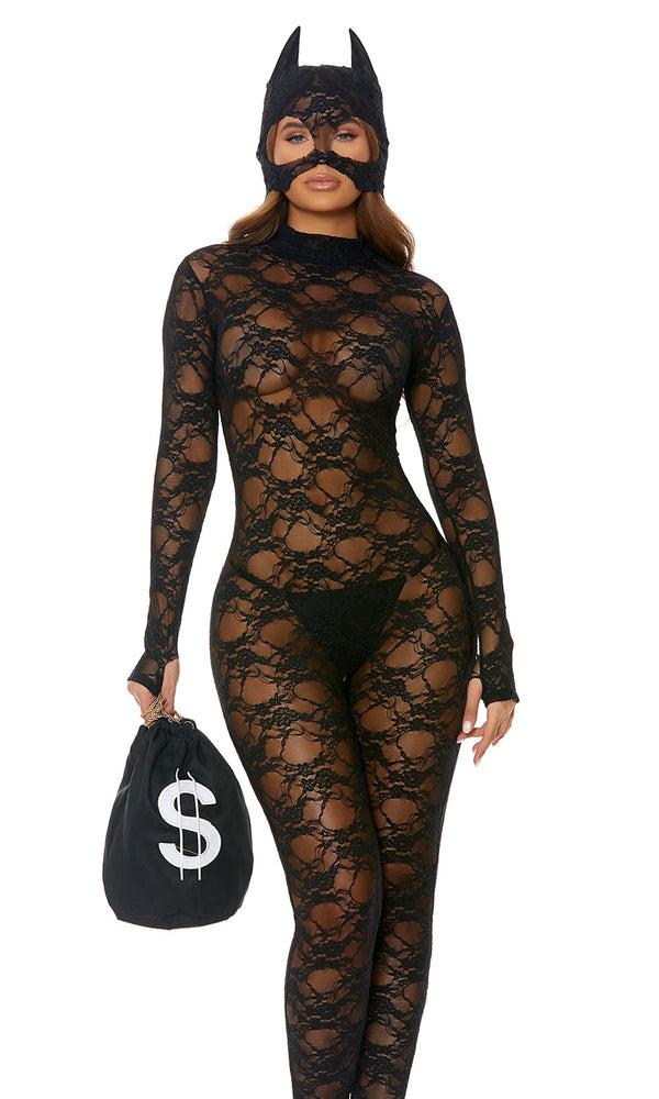 forplay About My Money Sexy Cat Burglar Costume Black