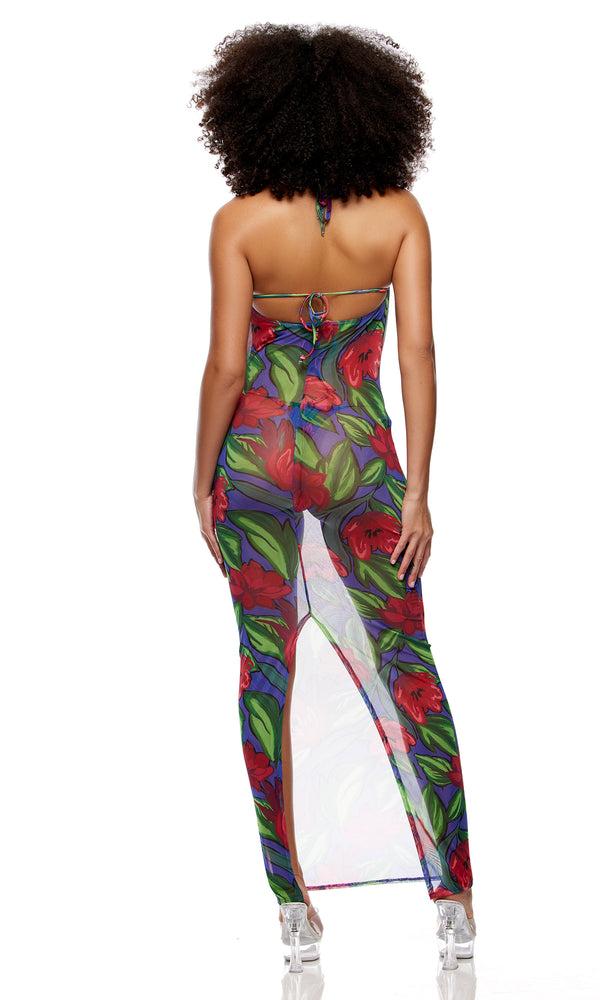 Forplay Amalfi Mesh Pool Maxi Dress - Painted Flora Painted Flora