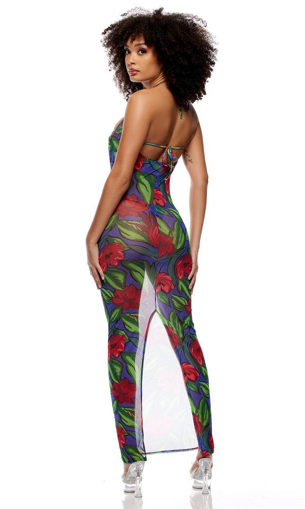 Forplay Amalfi Mesh Pool Maxi Dress - Painted Flora Painted Flora