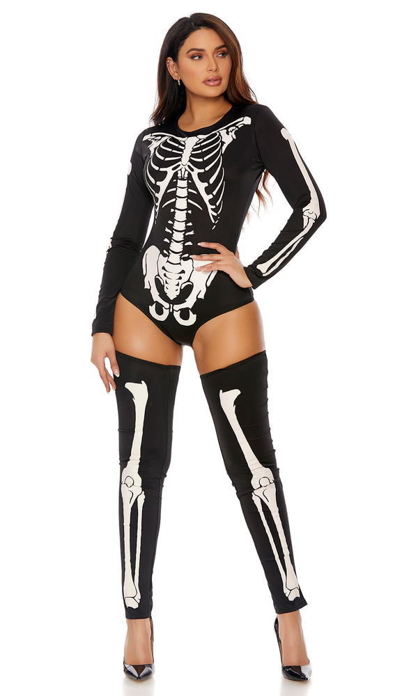 Forplay Bad To The Bone Sexy Skeleton Costume Black