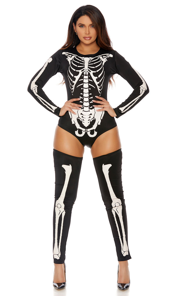 Forplay Bad To The Bone Sexy Skeleton Costume Black