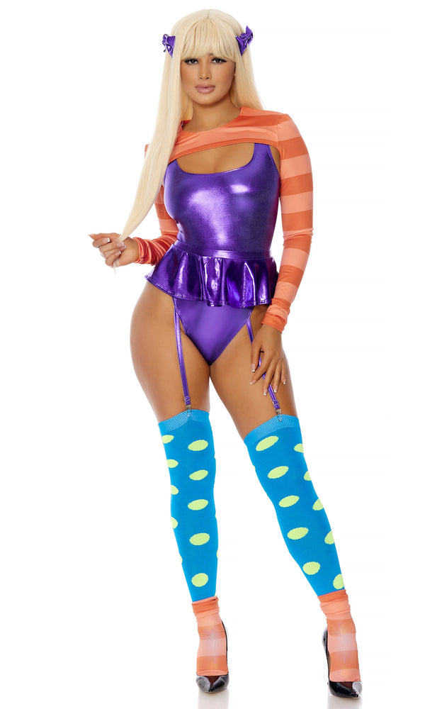 Forplay Bossy Sexy Cartoon Character Costume Purple