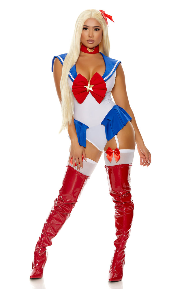Forplay By Moonlight Sexy Anime Character Costume White Blue